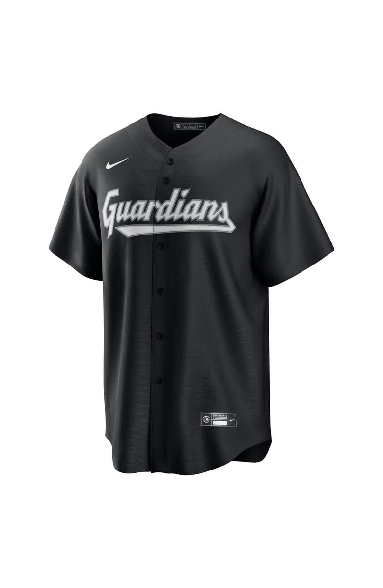 Nike Men's Nike  Black Cleveland Guardians Lights Out Replica Jersey, Alternate, color, Black