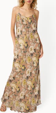 CAMI NYC Luanna Metallic Chiffon Maxi Dress