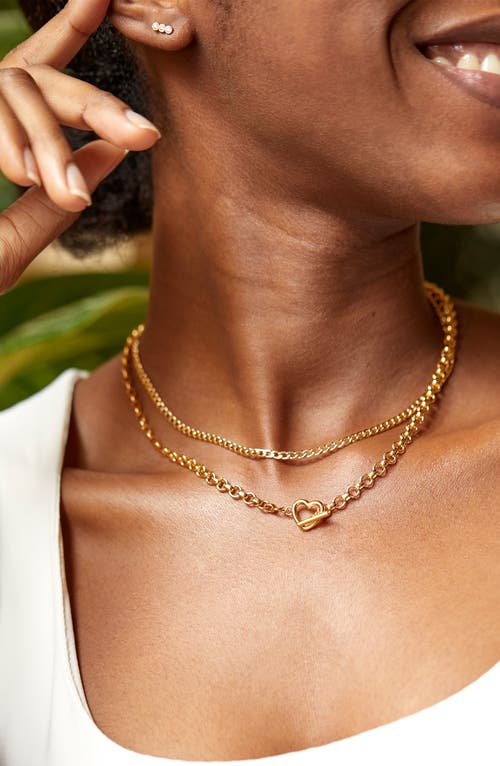 Estella Bartlett Heart T-bar Chain Necklace In Gold