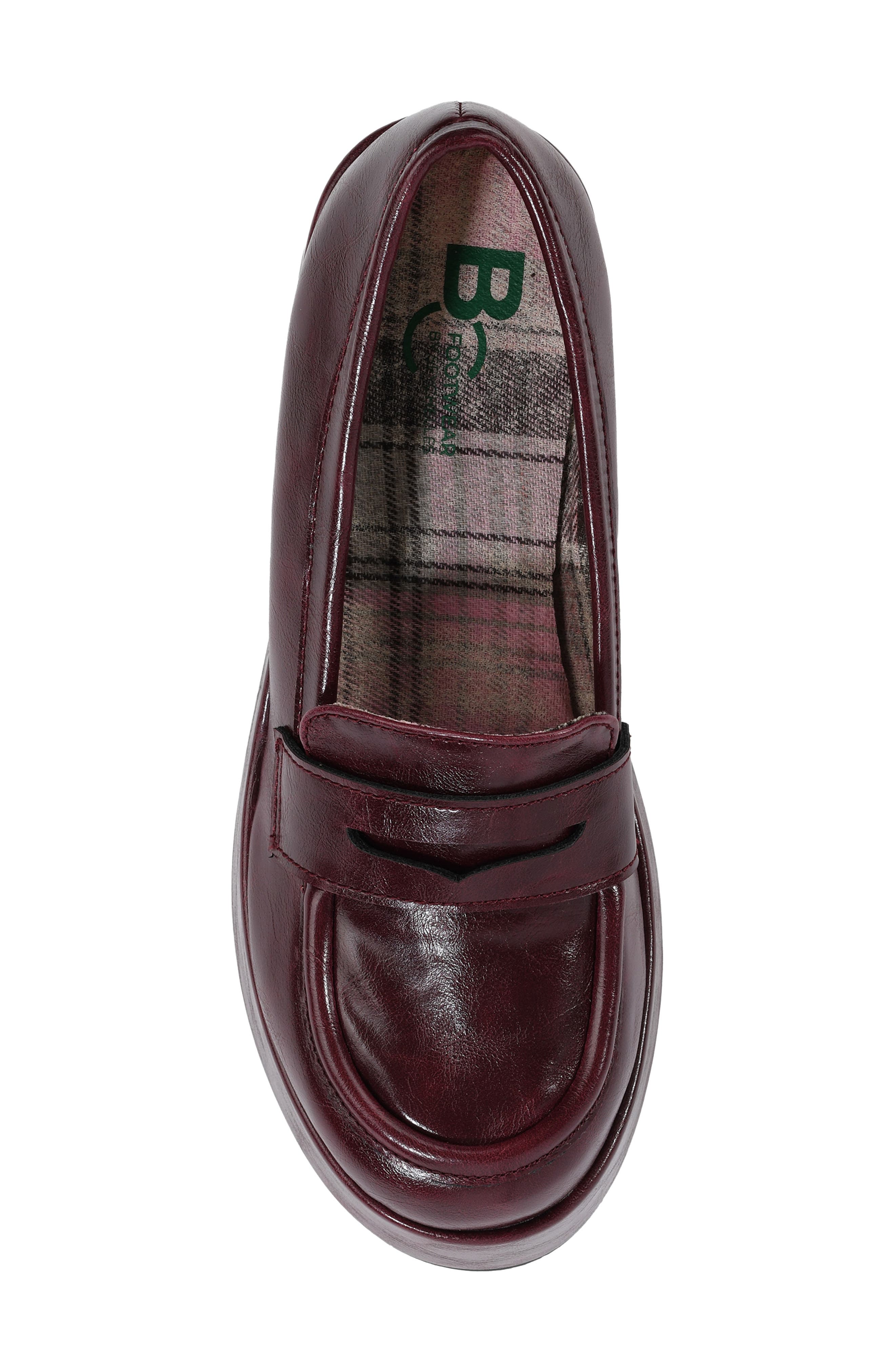 Ambitious Faux Leather Platform Wedge Loafer, Alternate, color, BURGUNDY