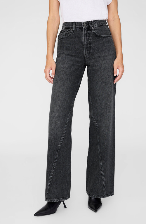 Anine Bing Brie Jeans Woman Black In Black