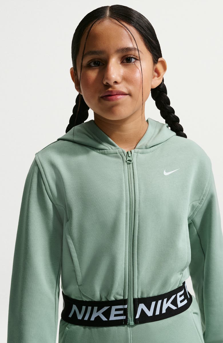 Nike Kids' Pro Fit Dri-FIT Full Zip Hoodie, Alternate, color, Steam/ Black/ White