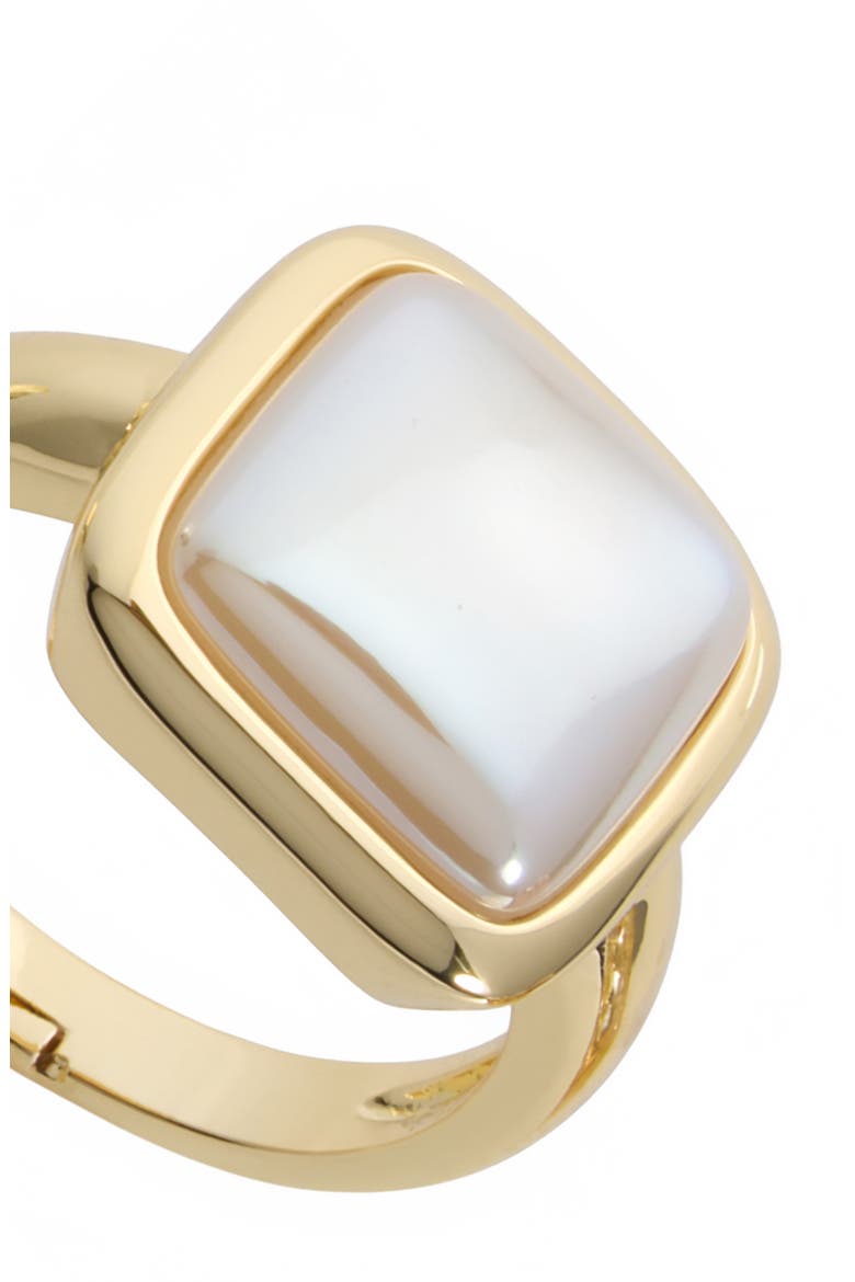 Mother of Pearl Square Ring, Alternate, color, GOLD