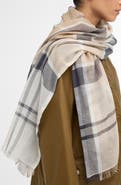Barbour Abigail Tartan Cotton & Linen Fringe Scarf