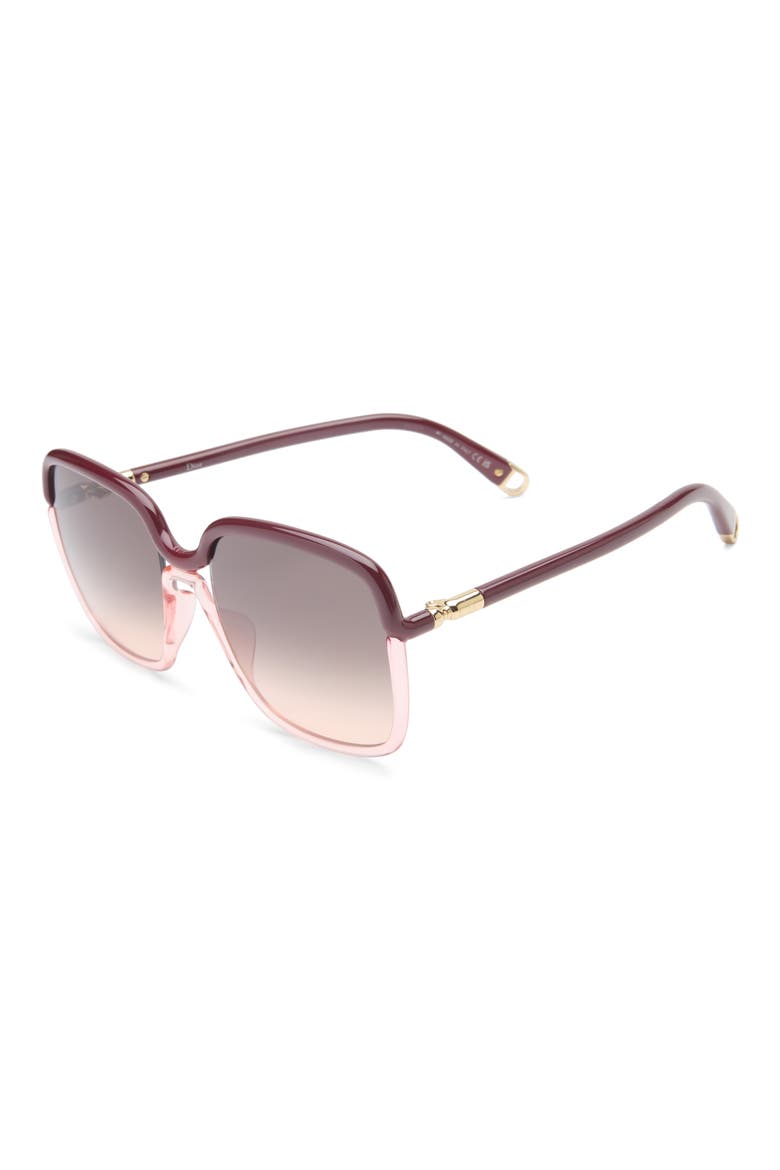 TwinColors S1I Gradient Square Sunglasses, Alternate, color, SHINY RED / GRADIENT BROWN