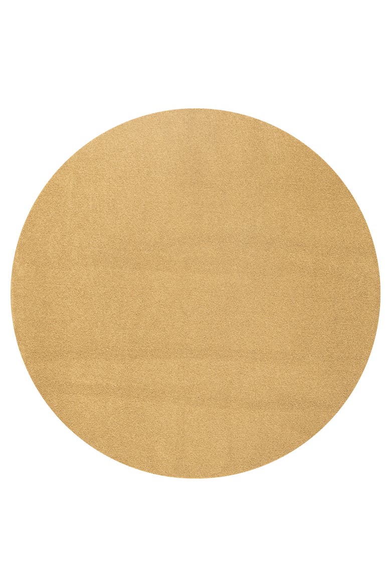 Haze Solid Low-Pile Round Area Rug, Alternate, color, Yellow/Amber