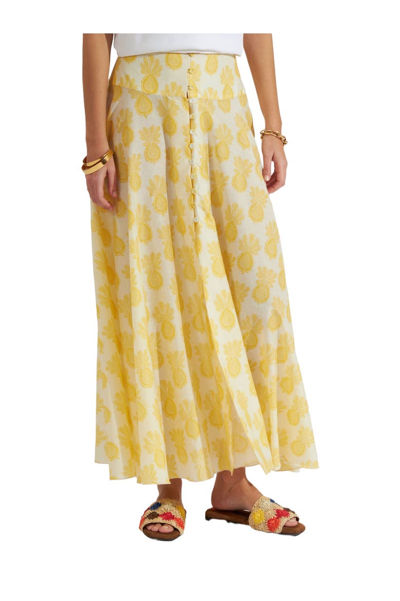 Ariel Skirt Pineapple Sunflower White, Main, color, Pineapple Sunflower White