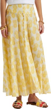 La DoubleJ Ariel Skirt Pineapple Sunflower White