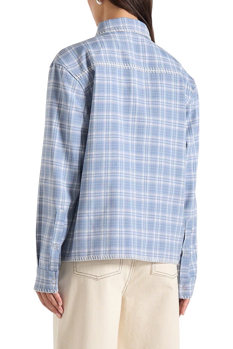 Blake Unisex Whipstitch Check Shirt, Alternate, color, Blue