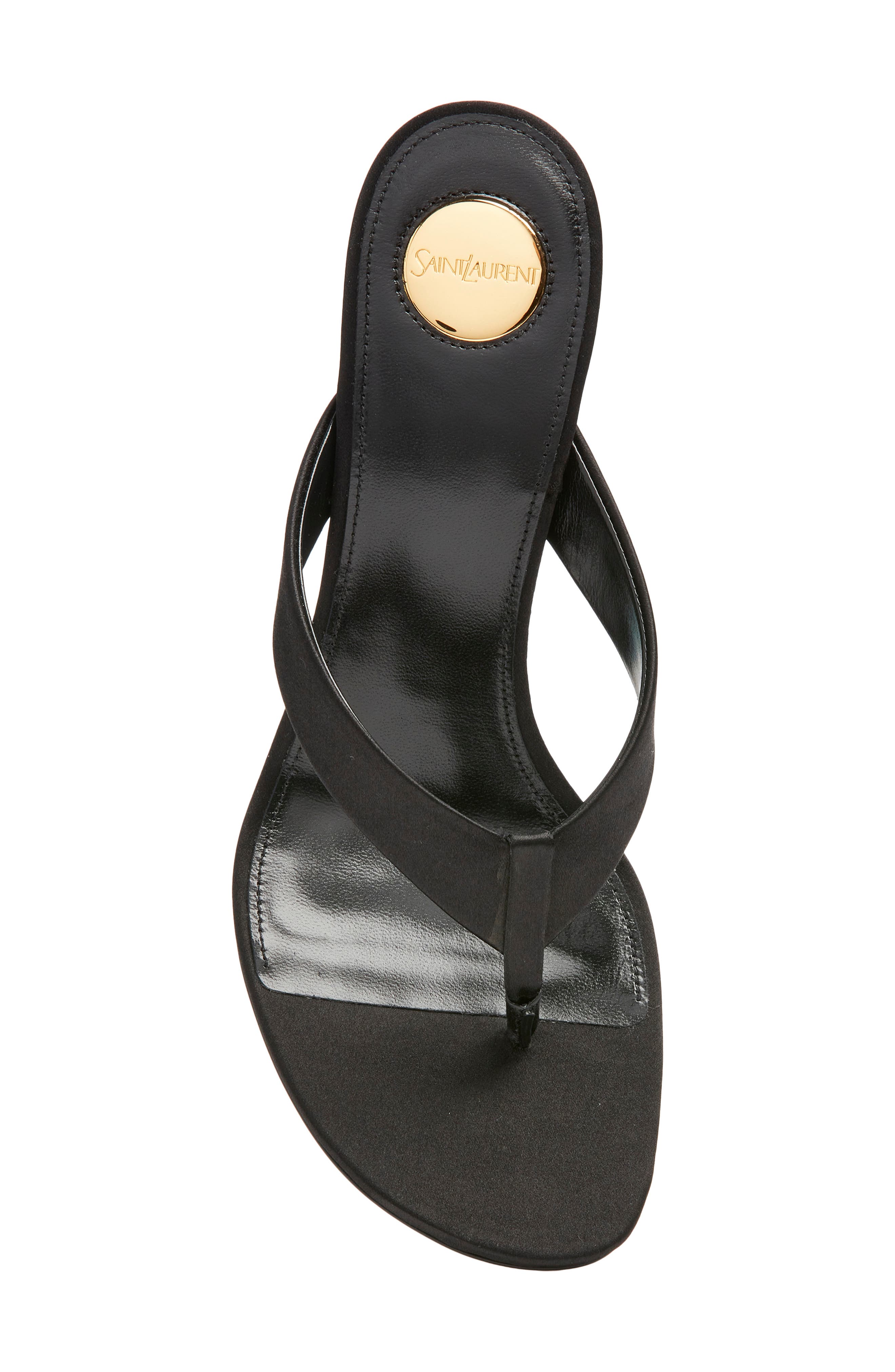 Saint Laurent Opyum Thong Sandal, Alternate, color, Black