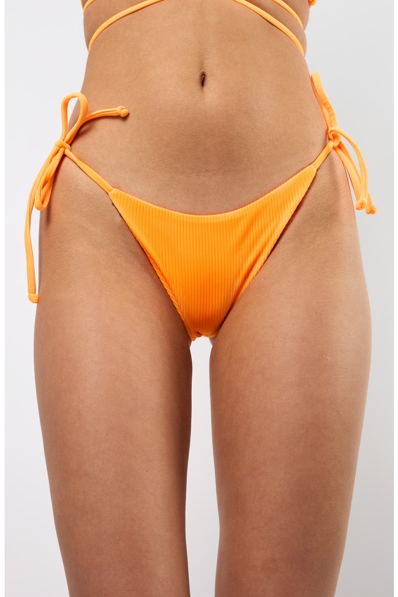 The Venice Side Tie Bikini Bottoms, Main, color, NEON ORANGE