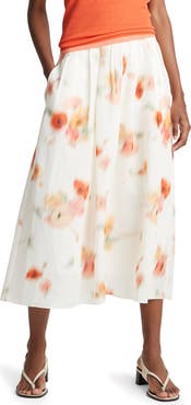 Vince Poppy Blur Gathered Easy Skirt