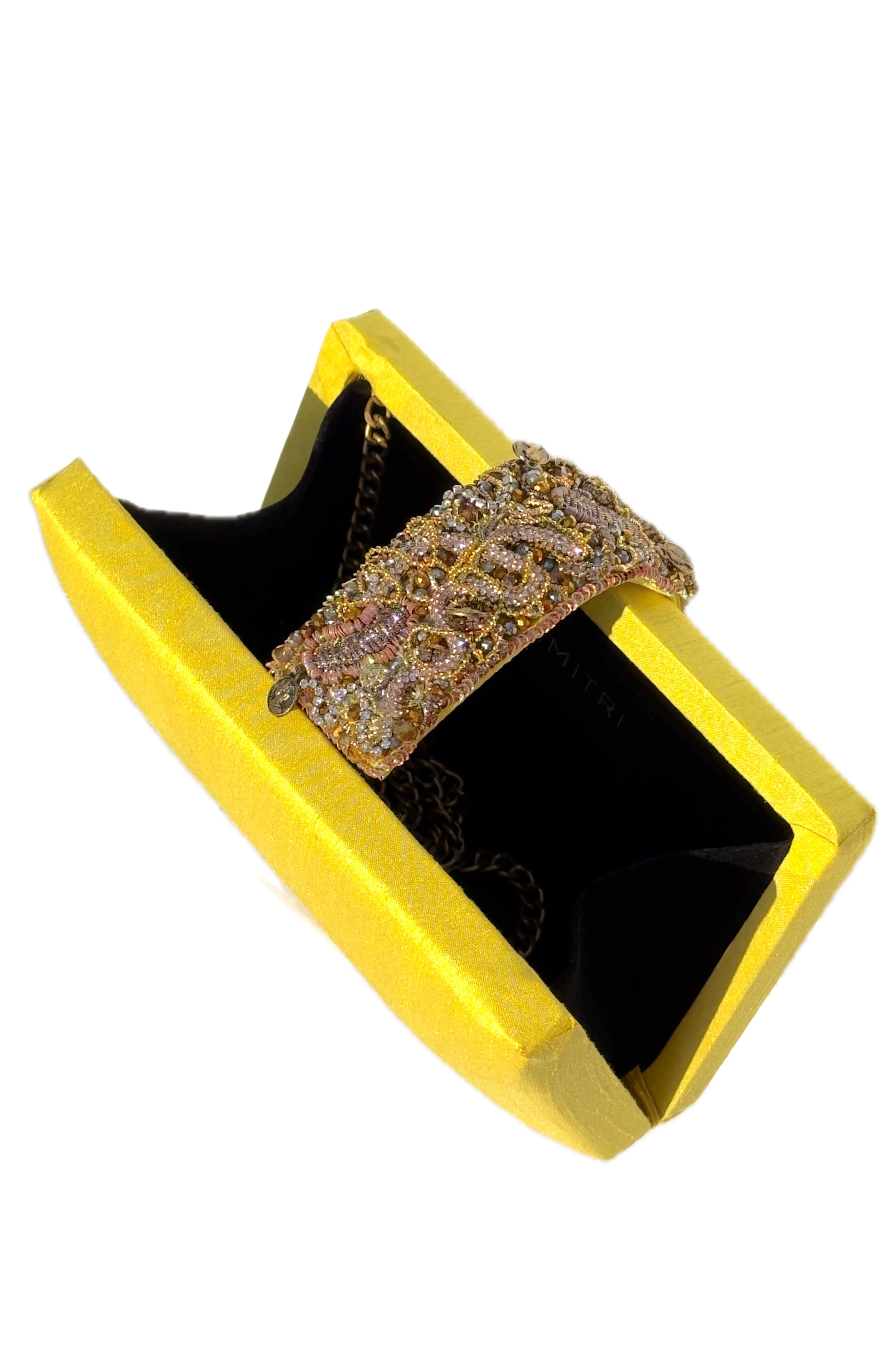 Simitri Sunflower Beaded Fringe Clutch, Alternate, color, Sunflower