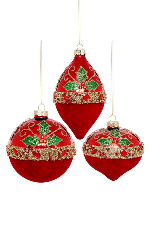 Holly Jewel Ornament, Box of 6