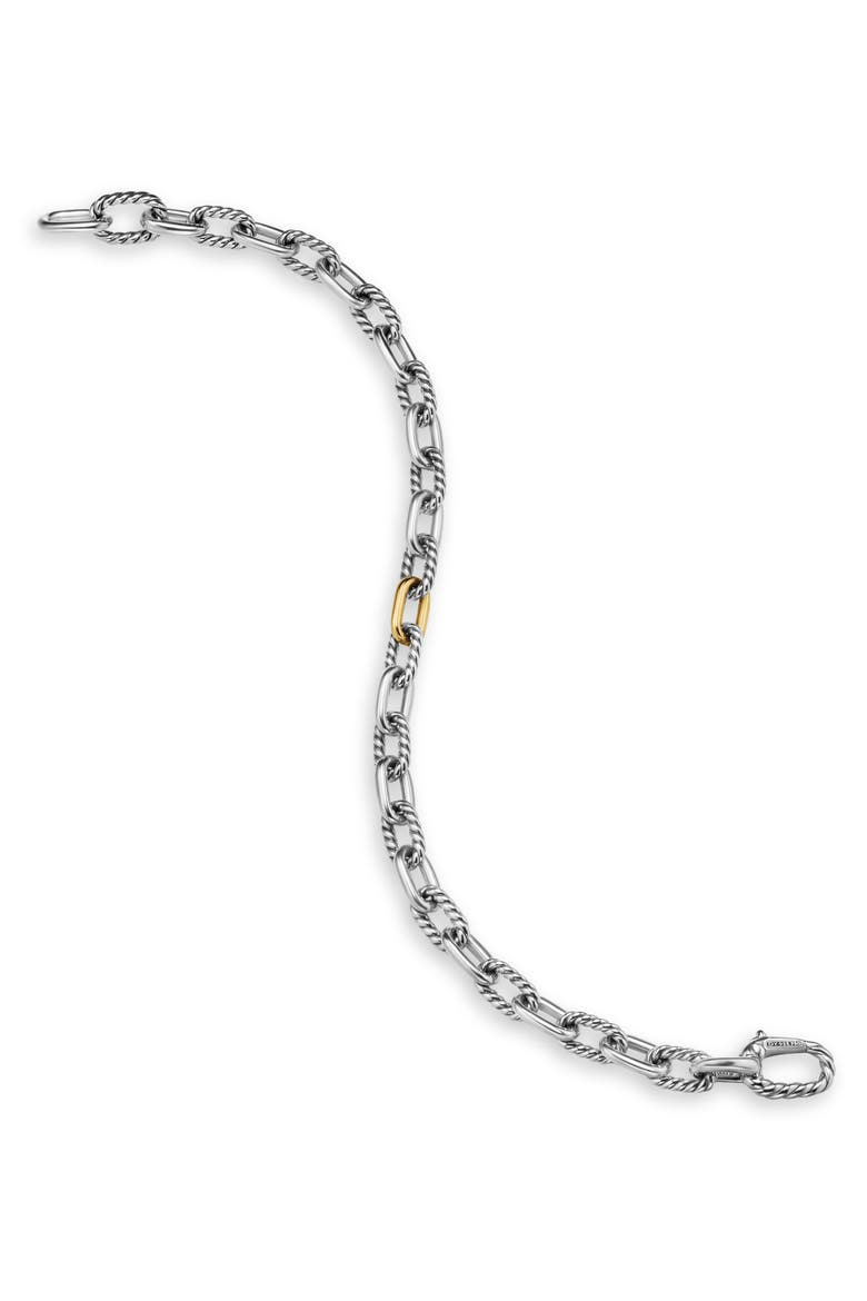 Men's DY Madison® Chain Bracelet in Sterling Silver with 18K Yellow Gold, 6mm, Alternate, color, SILVER