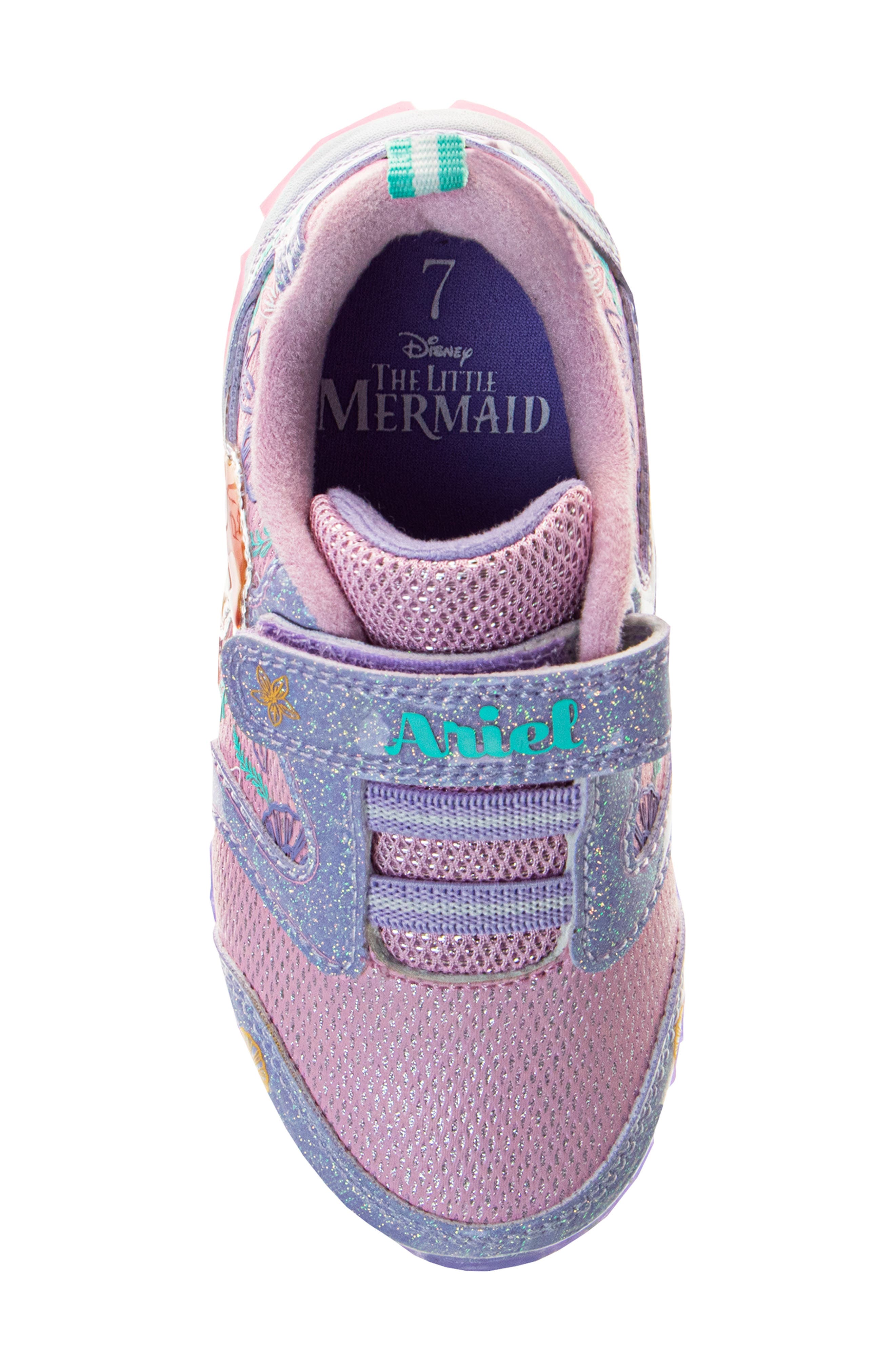 JOSMO Kids' Disney Little Mermaid Sneaker, Alternate, color, Pink/ Purple