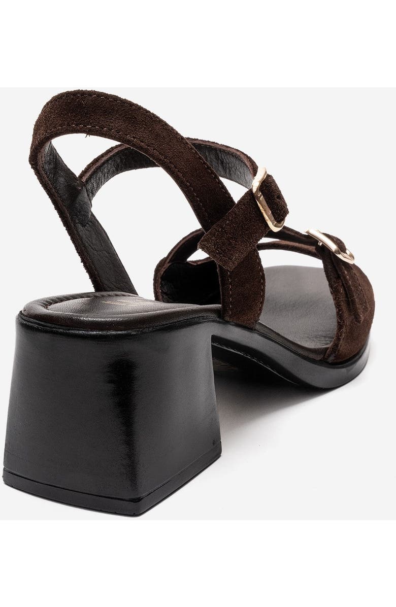 Forever & Always Shoes Yolen Leather Block Heel Sandal, Alternate, color, Brown Suede