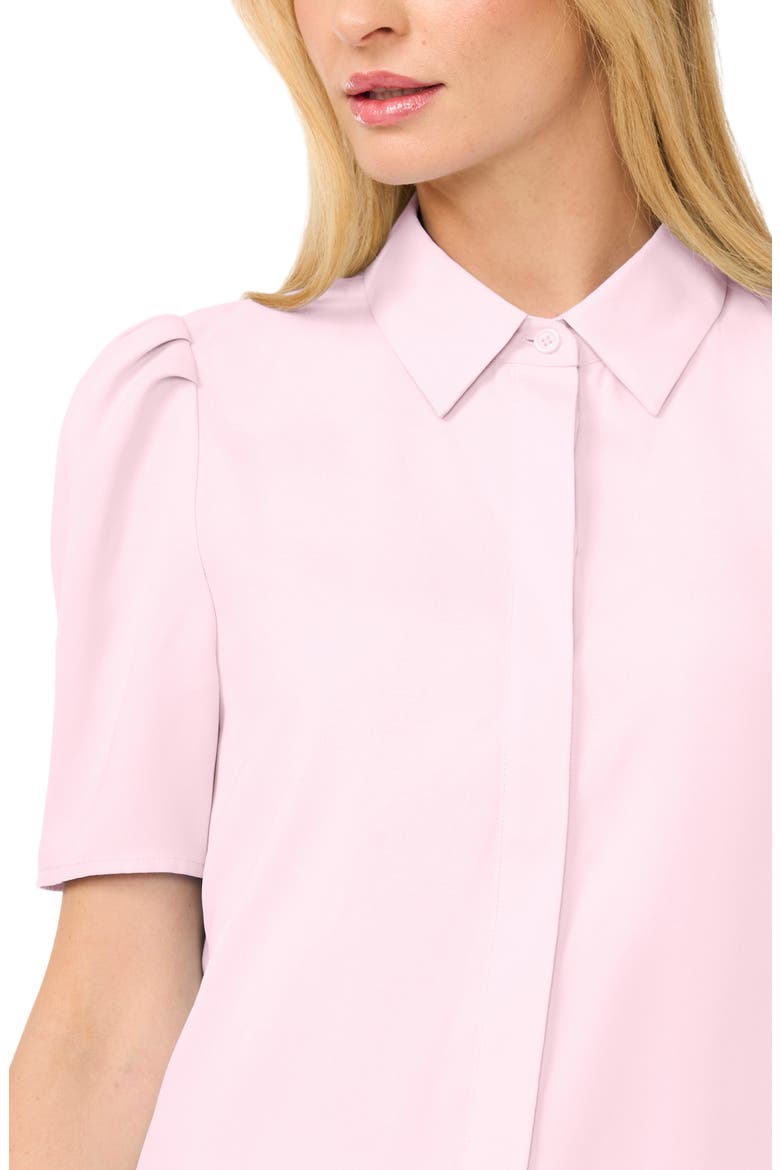 Puff Sleeve Button-Up Top, Alternate, color, BALLERINA