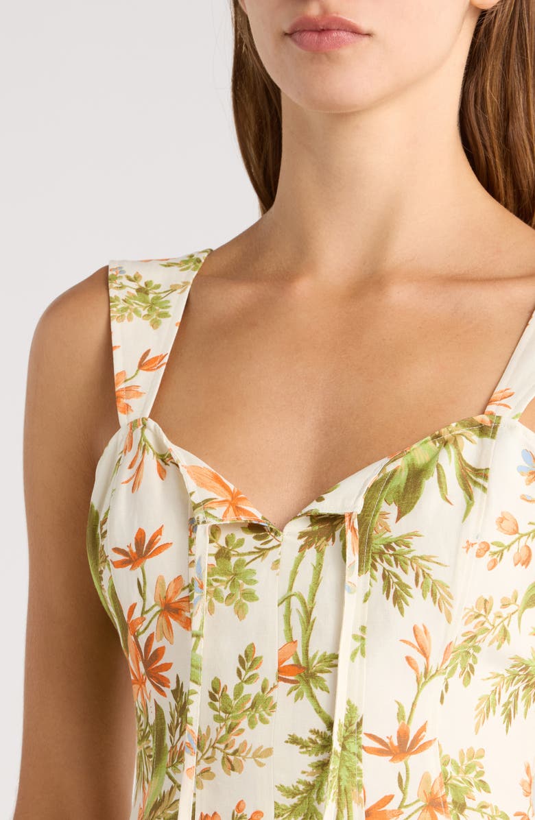 PAIGE Coralee Floral Silk & Linen Tank, Alternate, color, Oyster White Multi