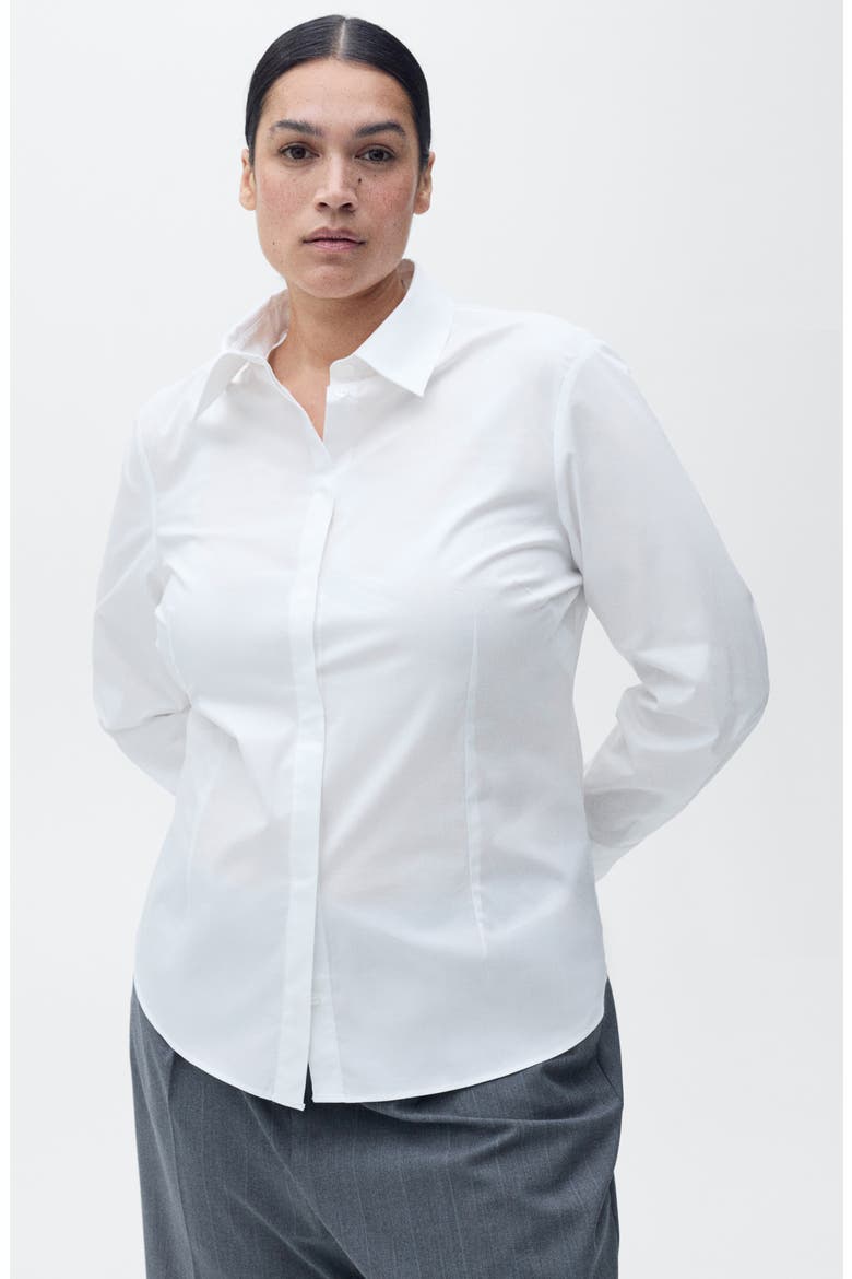 Slim Fit Stretch Poplin Button-Up Shirt, Alternate, color, WHITE