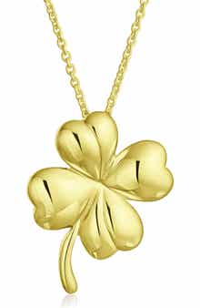 BLING JEWELRY Four Leaf Clover Pendant Necklace