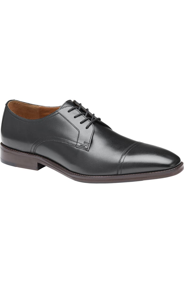 Johnston & Murphy Hedley Cap Toe Derby, Main, color, Black Full Grain