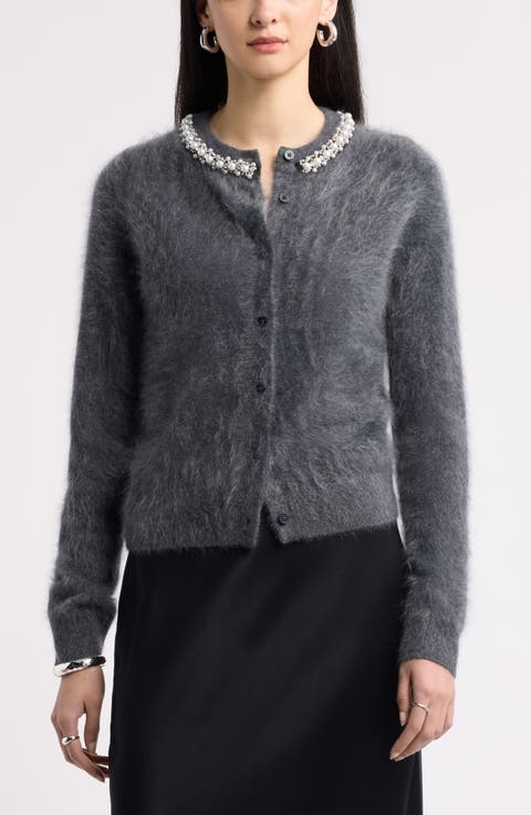 Embellished Brushed Cashmere Cardigan