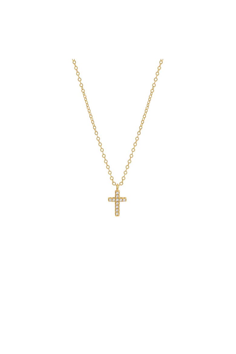 Pave Cross Pendant Necklace, Main, color, Gold