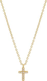 BY ADINA EDEN Pave Cross Pendant Necklace