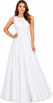 LARA New York Beaded Faux-Wrap V-Neck Bridal Gown