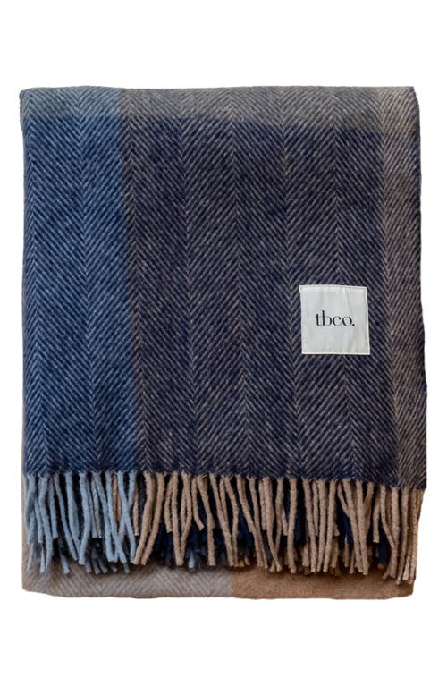 TBCo Wool Blend Blanket in Blue 