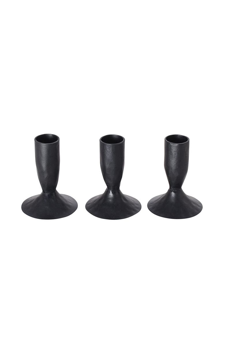 3.5" Iron Candleholders in Black, Main, color, Black