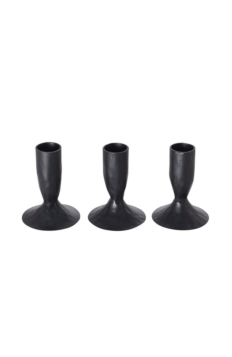 CG Hunter 3.5" Iron Candleholders in Black, Main, color, Black
