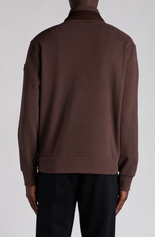 Moncler Cotton And Cashmere Zip-up Sweatshirt In Burgundy