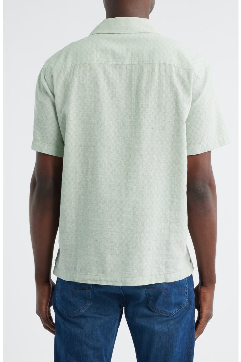 Foster Cotton & Linen Blend Camp Shirt, Alternate, color, LIME ZEST