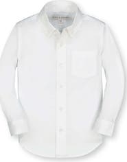 Hope & Henry Kids' Long Sleeve Stretch Poplin Shirt