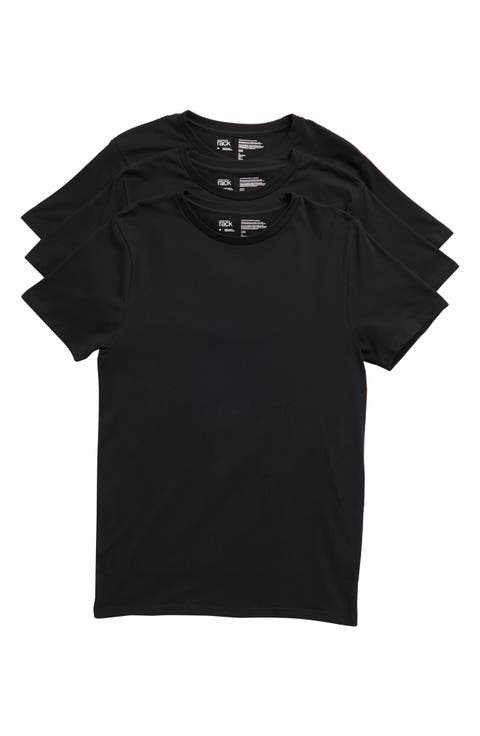 Stretch Cotton Slim Fit 3-Pack Crewneck Undershirts