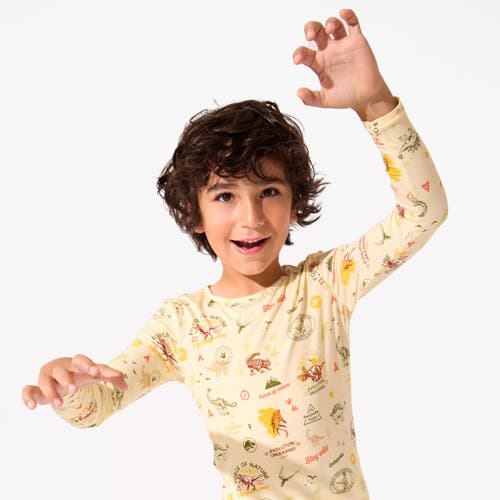 Bellabu Bear Kids' Jurassic Park Origins Set Of 2 Piece Pajamas In Yellow