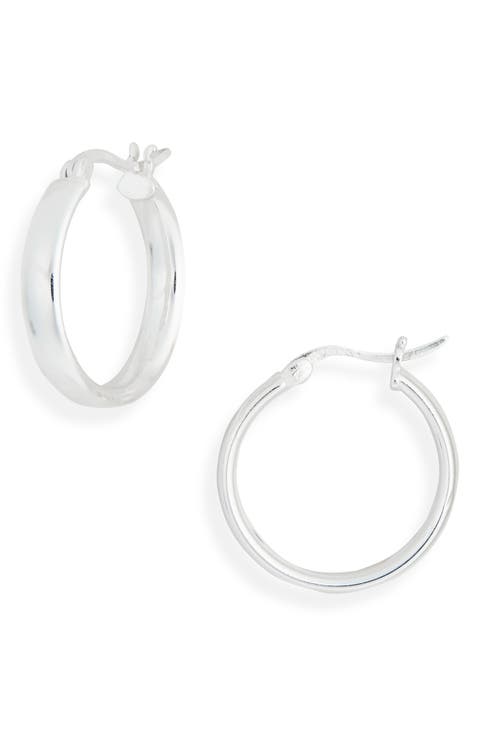 Sterling Silver Tube Hoop Earrings