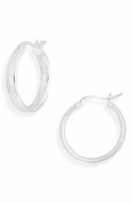 Sterling Silver Tube Hoop Earrings
