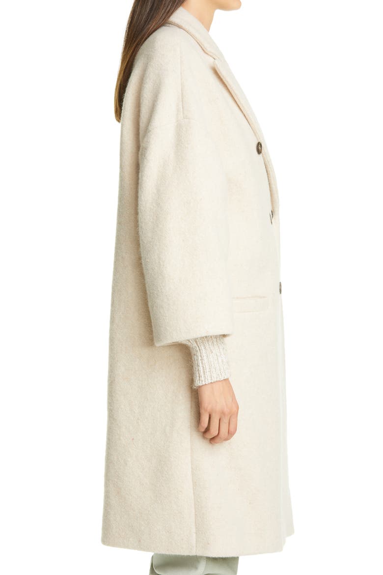 Cashmere Blend Double Breasted Coat, Alternate, color, IVORY