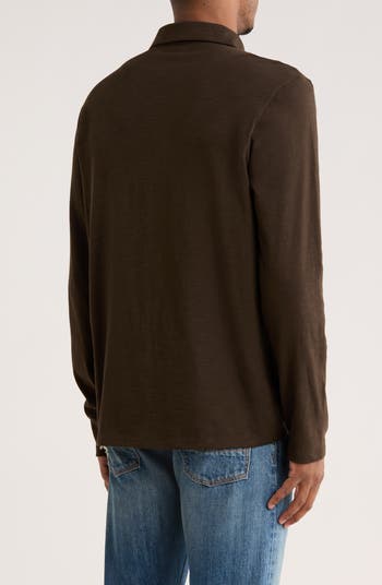 Johnny Collar Long Sleeve Knit Top