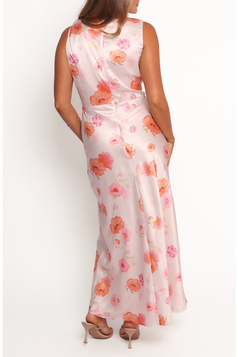 Frayla Floral Print Satin Dress, Alternate, color, PINK FLORAL