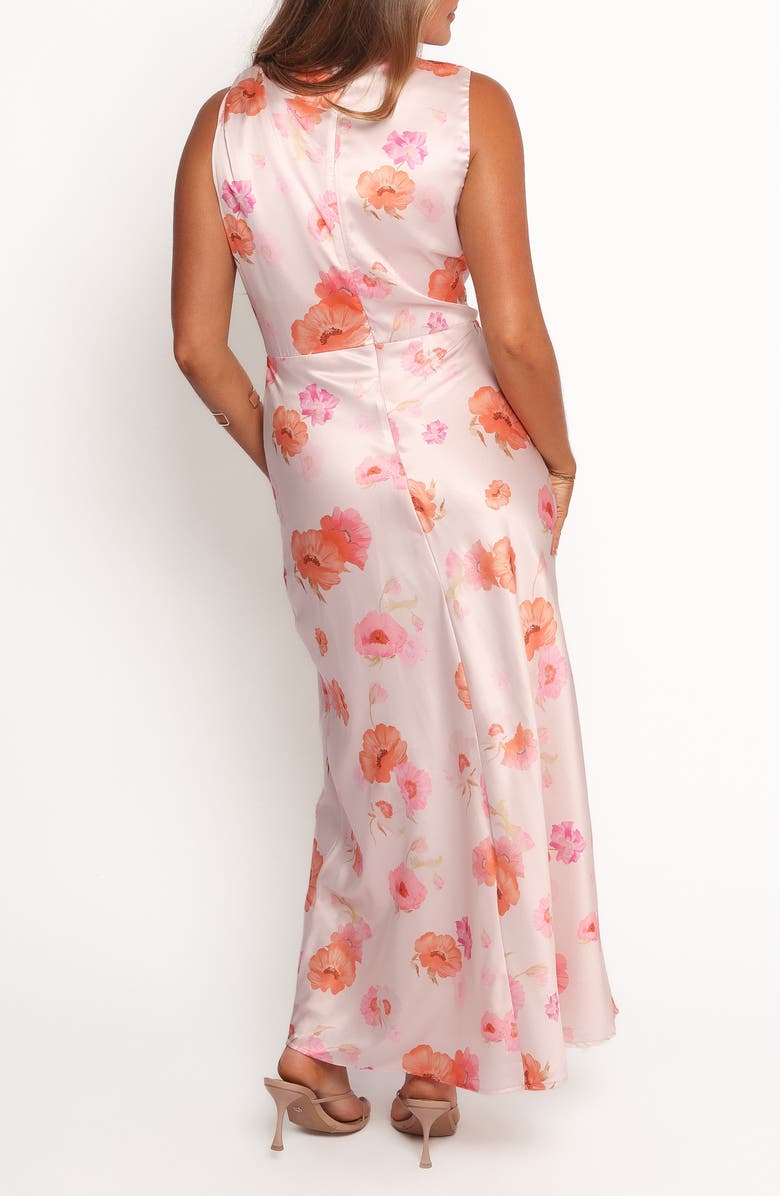 Petal & Pup Frayla Floral Print Satin Dress, Alternate, color, Pink Floral