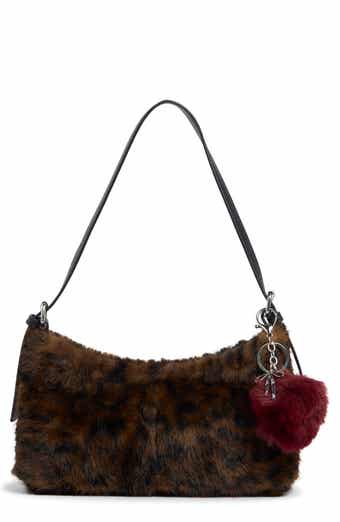 Faux Fur Baguette Shoulder Bag