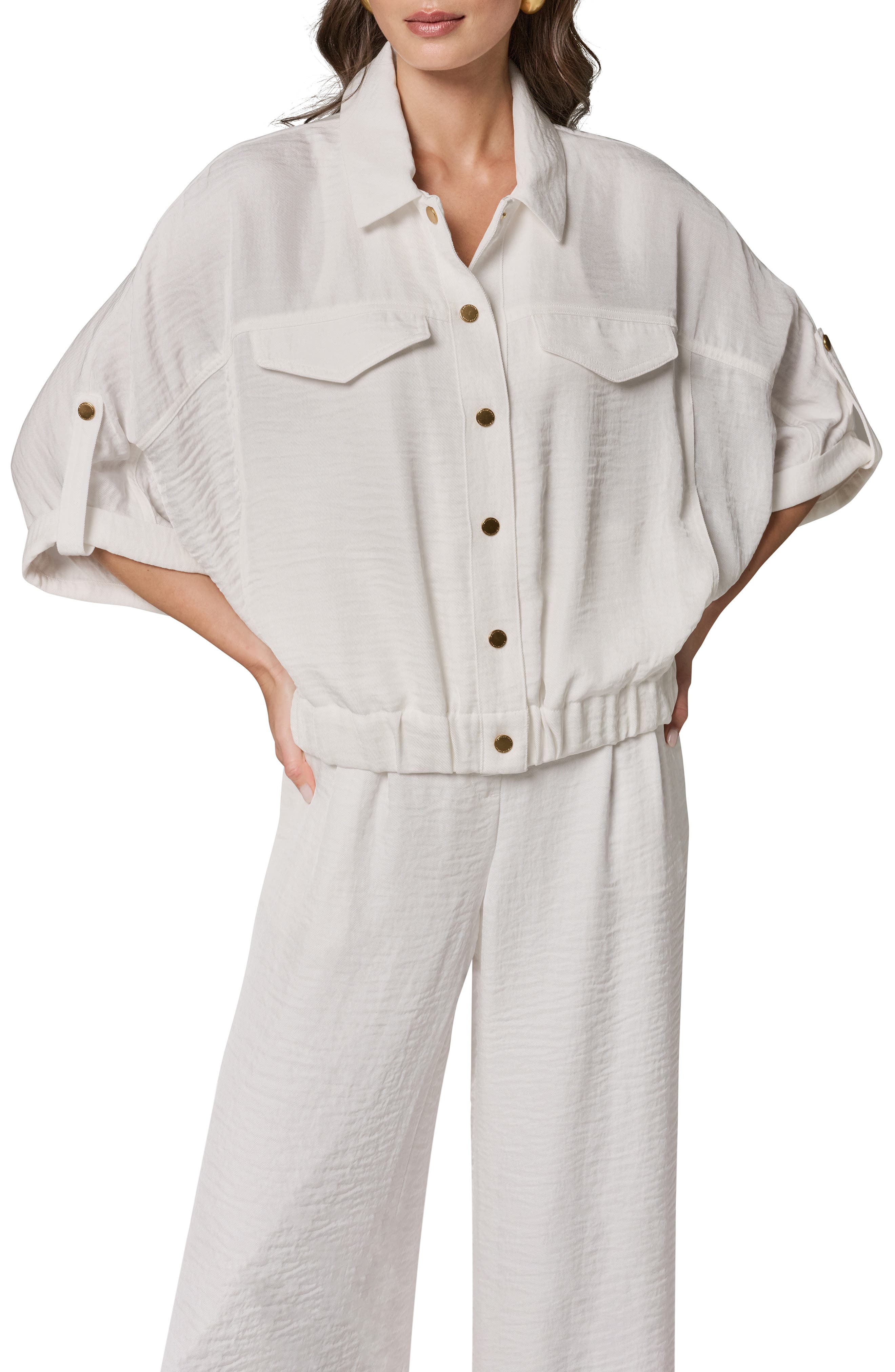 Dolman Roll Tab Front Button Top - image 3