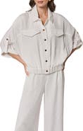 Donna Karan New York Dolman Roll Tab Front Button Top