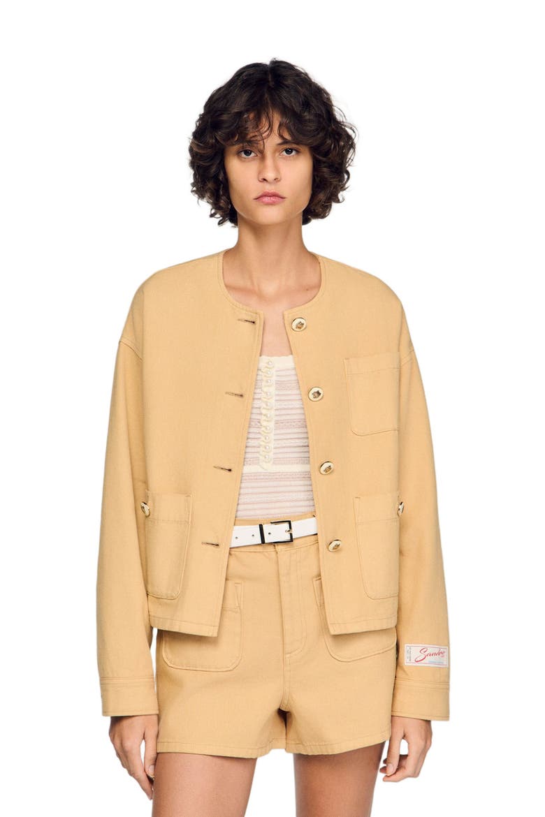 Denim jacket, Main, color, Beige