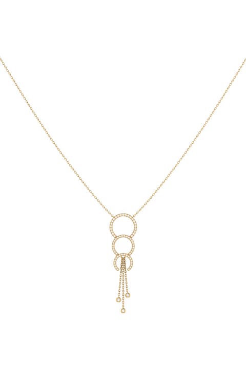 Home Chandelier Trio Diamond Pendant Necklace - 0.18ct.