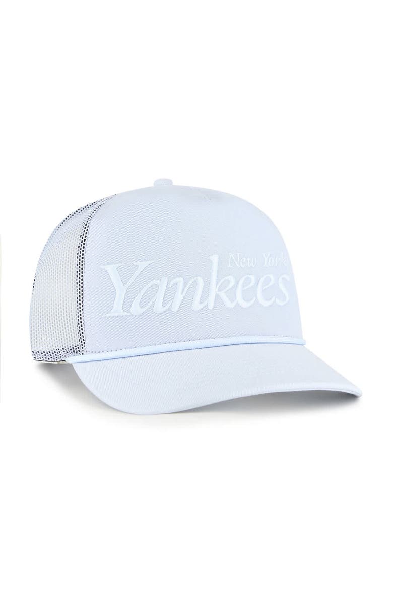 '47 Men's '47 Light Blue New York Yankees Foundation Script Hitch Adjustable Trucker Hat, Alternate, color, Light Blue